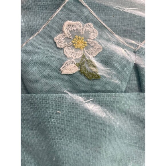 Vintage Majestic BLOSSOM Tablecloth & 4 Napkin Set Cottage Blue Flowers 52"x70" - Picture 5 of 5